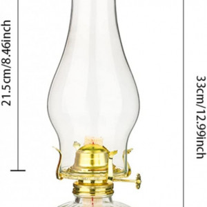 Lampa cu petrol Amanigo, sticla/metal, transparent, 33 x 12,5 cm - Img 5