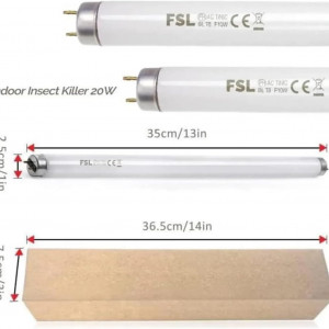 Lampa UV de inlocuire pentru repelent impotriva tantarilor MarketPlug, sticla, alb, 35 x 2,5 cm 