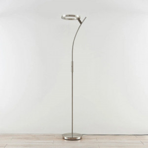 Lampadar Darion, LED, metal/sticla, transparent/argintiu, 31 x 41,7 x 180 cm - Img 1