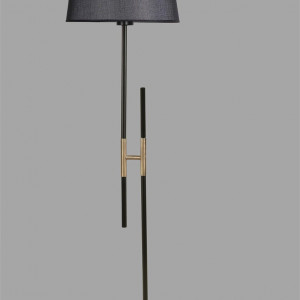 Lampadar Razo, metal/textil, negru, 165 x 30 x 30 cm