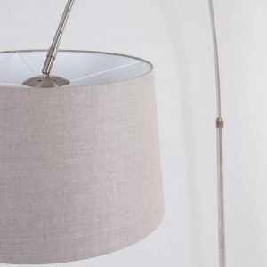 Lampadar Sakamoto, metal/textil, argintiu/gri, 230 x 205 x 40 cm