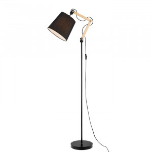 Lampadar Tedder 150 cm, abajur negru/ baza negru