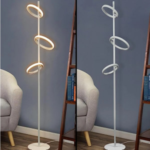 Lampadar Zmh, LED, metal/acril, alb, 20 x 20 x 138 cm