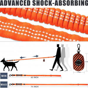 Lesa pentru caine Amai Keto, nailon, portocaliu/alb/negru, 106-140 cm - Img 3