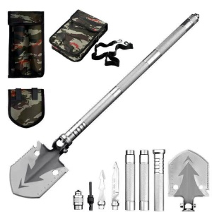 Lopata multifunctionala militara 14 in 1, otel, pentru camping, off- road, supravietuire, situatii de urgenta + Geanta transport lopata