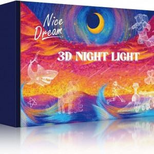 Lumina de noapte 3D pentru copii Nice Dream, LED, model masina, RGB, acril, 21,4 x 14,9 x 5,2 cm - Img 3