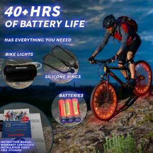 Lumini pentru roata de bicicleta Activ Life, silicon, portocaliu - Img 4