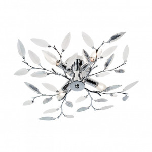 Lustra Nottingham otel inoxidabil/sticla, argintiu/alb, 4 becuri, diametru 60 cm, 40 W