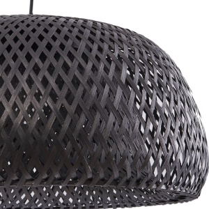 Lustra supendata Lindby Eskil din bambus, diametru 46.5 cm, neagra, E27 - Img 3