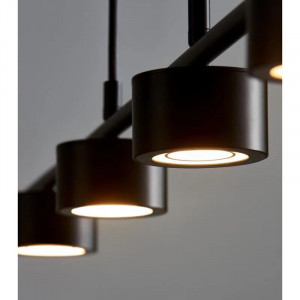 Lustra tip pendul Aasmin, LED, metal, negru, 9 x 115 x 210 cm