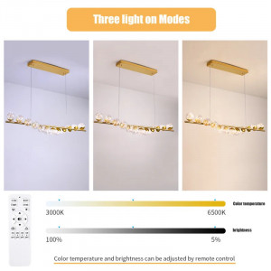 Lustra tip pendul Adeline, LED, 12 lumini, metal/sticla, auriu, 120 x 150 cm