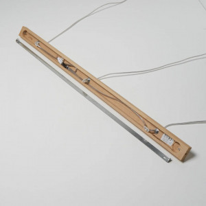 Lustra tip pendul Corralee, tesatura/lemn masiv, natur/alb, 115 x 120 cm - Img 2