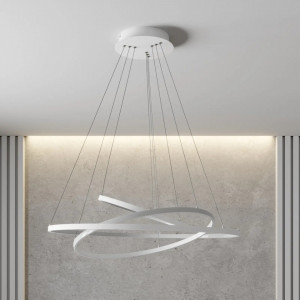 Lustra tip pendul Ezana, LED, metal/plastic, alb, 80 x 150 cm - Img 6