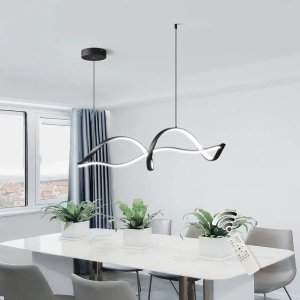 Lustra tip pendul Fanchet, LED, aluminiu/acril, negru, 110 x 22 x 165 cm