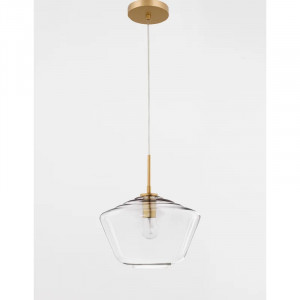 Lustra tip pendul Fuhrman, metal/sticla, transparent/auriu, 30 x 30 x 124 cm