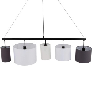 Lustra tip pendul Kamia, metal, negru, 144 x 36 cm