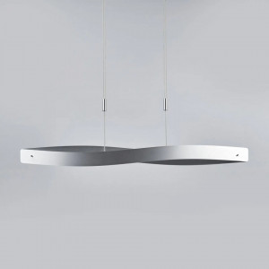Lustra tip pendul Lian, LED, metal, argintiu, 118 x 195 cm - Img 3