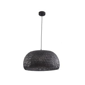 Lustra tip pendul Lindby Eskil, bambus, negru, 46,5 x 150 cm - Img 1