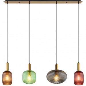 Lustra tip pendul Normy, 4 lumini, metal/sticla, multicolor, 115 x 30 x 120 cm