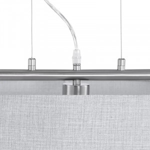 Lustra tip pendul Paco, metal/textil, gri/argintiu, 65 x 25 x 140 cm