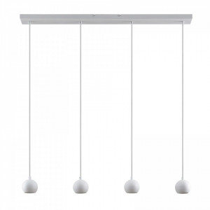 Lustra tip pendul Renko, metal, alb, 9 x 100 x 150 cm - Img 1