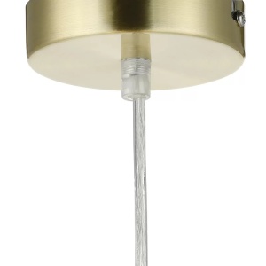 Lustra tip pendul Saundra, sticla/metal, transparent/auriu, 30 x 30 x 120 cm