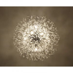 Lustra tip pendul Starburst, 9 lumini, metal/cristal, crom, 50 x 50 x 200-250 cm