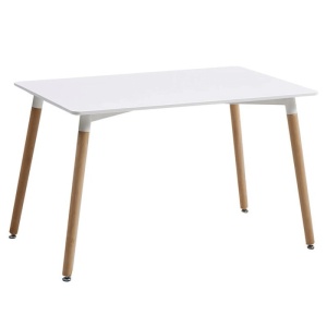 Masa bucatarie si living AB673, blat MDF, picioare lemn,120x80x74 cm, alb - Img 1
