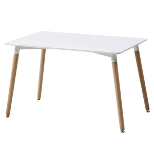 Masa bucatarie si living AB673, blat MDF, picioare lemn,120x80x74 cm, alb - Img 2
