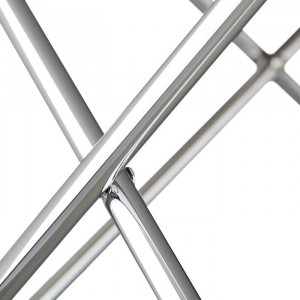 Masa laterala Melina, metal/sticla, argintie, 48 x 85 x 85 cm - Img 2