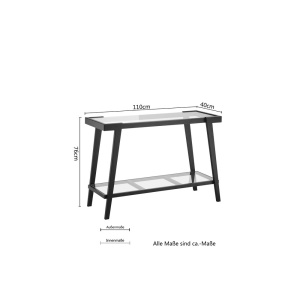 Masa tip consola Rasmuss Guido Maria, lemn/sticla, negru, 110 x 76 x 40 cm 