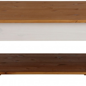 Masuta de cafea Chicago lemn masiv de pin, alb/ maro, 100 x 60 x 40 cm - Img 5