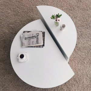 Masuta de cafea Ebern Designs, PAL, alb, 90 x 30 x 60 cm
