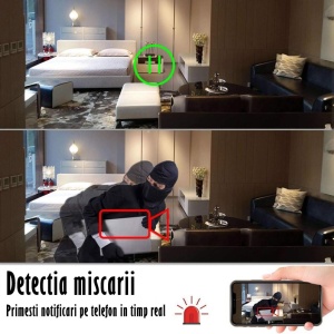 Mini camera Spy REVOSE™, WI-FI, IP, Ascunsa in Ceas Desteptator, Microfon, Infrarosu, 1080P, Activare la Miscare, Rotunda - Img 3