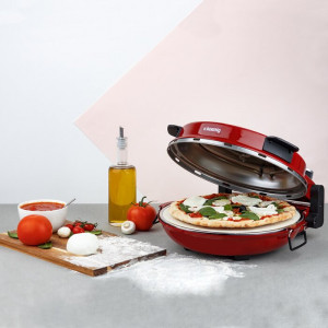 Mini cuptor pentru pizza, ceramica, rosu, 13 x 36 x 35 cm - Img 2