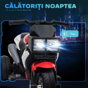 Motocicleta electrica copii Re-Bloom, 6V 25W, PP/metal, 86x42x52 cm, lumini+sunet, autonomie 45 min, varsta 3-5 ani, 25 kg, rosu - Verificat A · Re-Bloom - Img 5