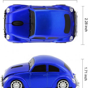 Mouse Wireless Aikchi, model masinuta, albastru inchis, 11,5 x 5,7 x 4,3 cm