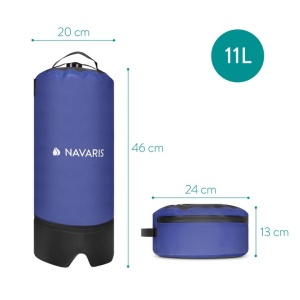 Navaris dus camping cu pompa de picior, PVC, 11L, Negru - Verificat A · Re-Bloom - Img 2