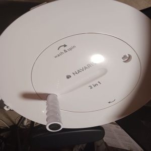 Navaris mini masina de spalat cu uscator centrifug, manuala, 2kg, camping, Alb/Albastru - Verificat A · Re-Bloom - Img 7