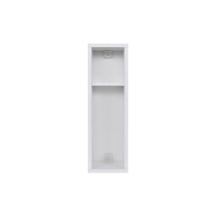 Noptiera dormitor suspendata 20x65x15 cm, 2 rafturi, PAL melamina 100%, grosime 18mm, stil scandinav, alb - Verificat A · Re-Bloom