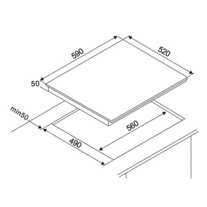 Oceanic plita cu inductie vitroceramica incorporata 59x52 cm, 4 zone independente, stecher european, neagra - Verificat A · Re-Bloom - Img 5