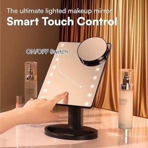 Oglinda de machiaj H&S cu lumini, plastic/sticla, LED, 17 x 27 cm, Resigilat, Grad A - Img 4