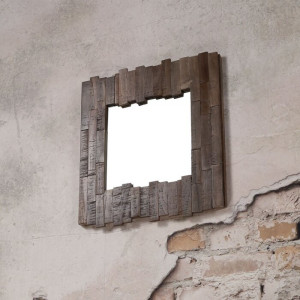 Oglinda de perete, maro, 45 x 45 x 30 cm - Img 2