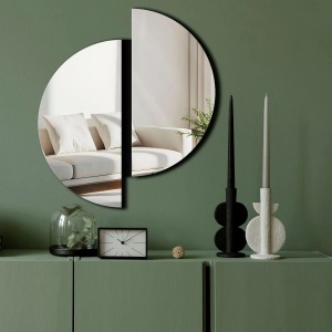 Oglinda decorativa Wallxpert, plexiglas 1mm/EVA 10mm, 44x50 cm, montare banda dubla, argintiu - Verificat A · Re-Bloom