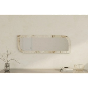 Oglinda perete asimetrica 40x120x2.2 cm, rama MDF 100%, stil contemporan, gri/efes si marmura - Verificat A · Re-Bloom - Img 3
