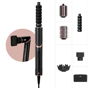 Ondulator 5-in-1 Shark FlexStyle HD446EU, 5 moduri de coafare, ondulatoare Auto-Wrap, perie paddle brush pentru indreptare par, concentrator styling, difuzor pentru bucle, 3 trepte de caldura, geanta pentru calatorie, negru/rose gold, Resigilat, Grad A
