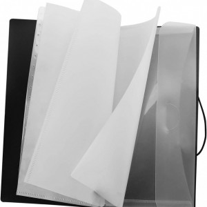 Organizator pentru documente de buzunar JIAHG, negru, PP/PVC, 12 x 22,5 cm - Img 3