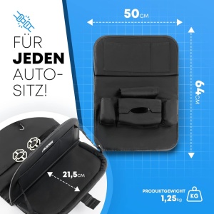 Cumpara Organizator pentru scaun auto Karset®, piele PU, negru, 50 x 64 cm de la Chilipirul-zilei în rate, cu cardul sau plata la livrare!