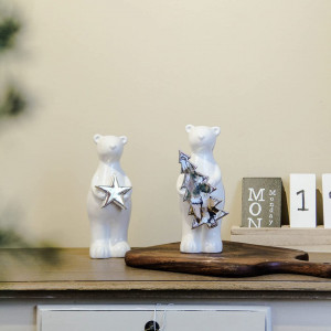 Ornament de ceramica urs polar Casaido, alb, 9 x 8 x 18 cm - Img 7
