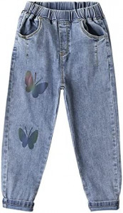 Pantaloni de blugi pentru copii Balipig, bumbac/poliester, albastru, 7-8 ani - Img 1
